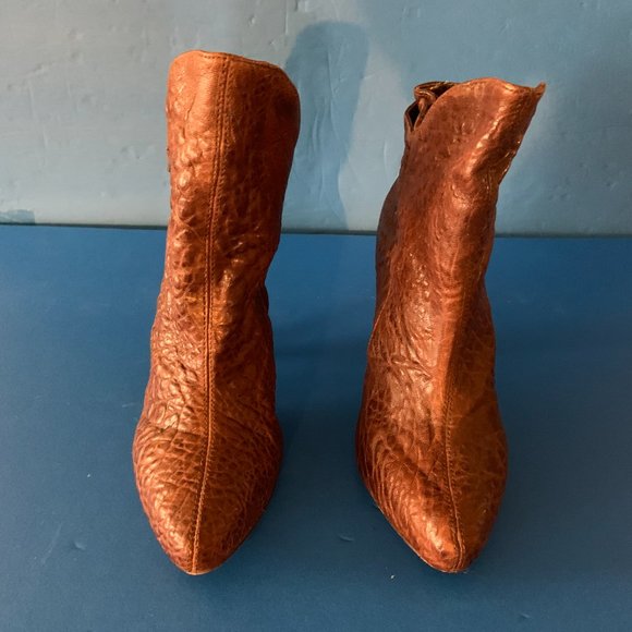 CYNTHIA VINCENT Brown Soft Leather Ankle Boots Size 6 - Picture 3 of 4